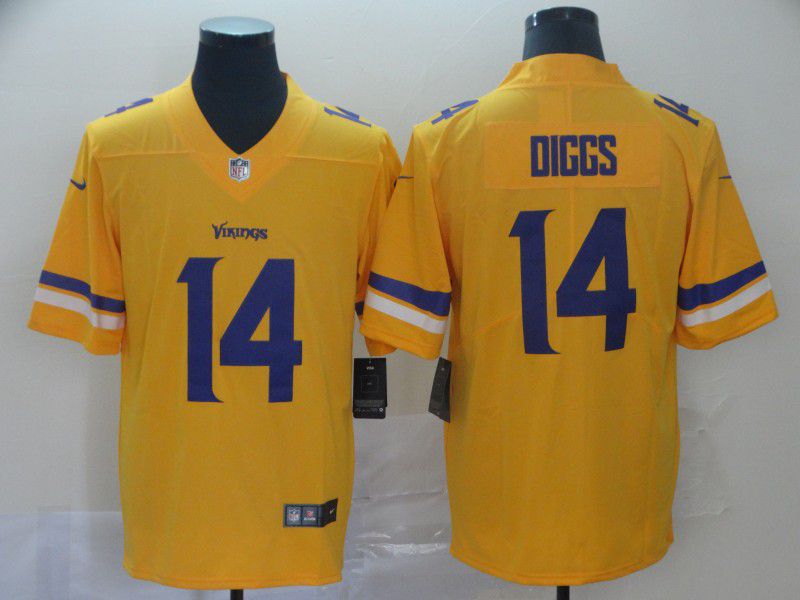 Men Minnesota Vikings 14 Diggs Yellow Nike Vapor Untouchable Limited NFL Jersey